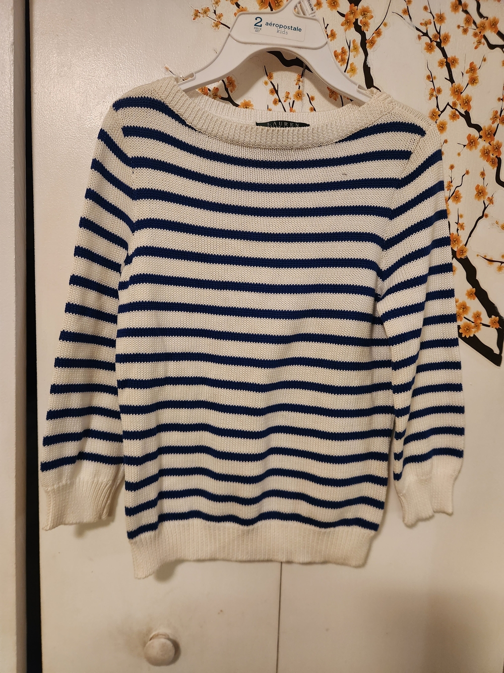 Nautical Stripe Boatneck Sweater - White & Navy